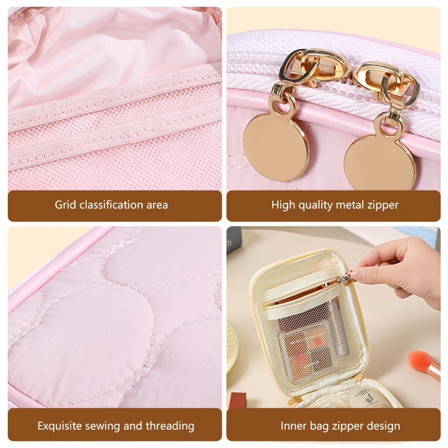 Tragbare Make-up-Tasche für Auffrischungen, Mini-Lippenstift-Kosmetiktasche, Multifunktionaler Organizer mit großer Kapazität, Kulturtasche