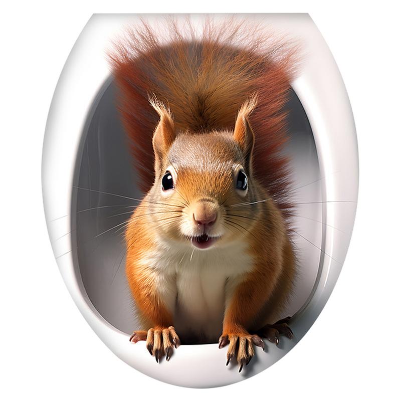 Toilet Seat 3D Decals Animal Decals Toilet Seat Cover Stickers Room Ornaments 3D Stickers For Kitchen Living Room Bedroom Nurser
