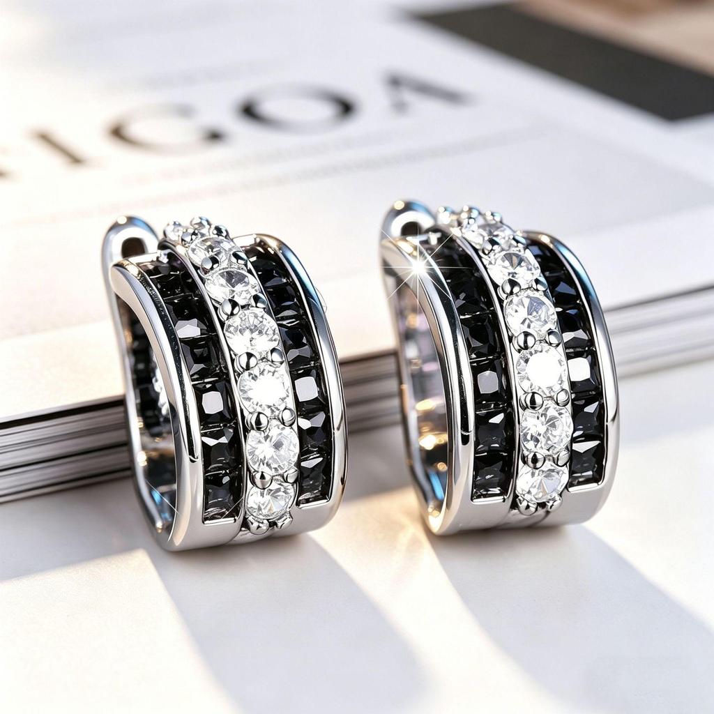 Yanbai Elegant Full Diamond Ear Cuff Earrings for Women's Fashionable Style