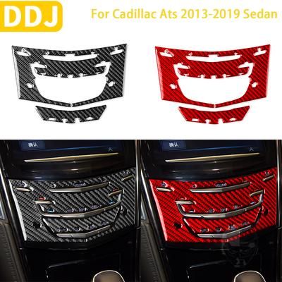 Per Cadillac ATS 2013- Sedan Accessori Auto Fibra di Carbonio Interno CD Radio Pannello Finitura Adesivo Modifica