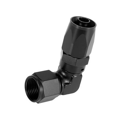 ACROPIX Fuel Line Hose End Fitting Female Swivel Coupler Hose Union Aluminum Alloy 90 Degree AN8 Black 1pcs