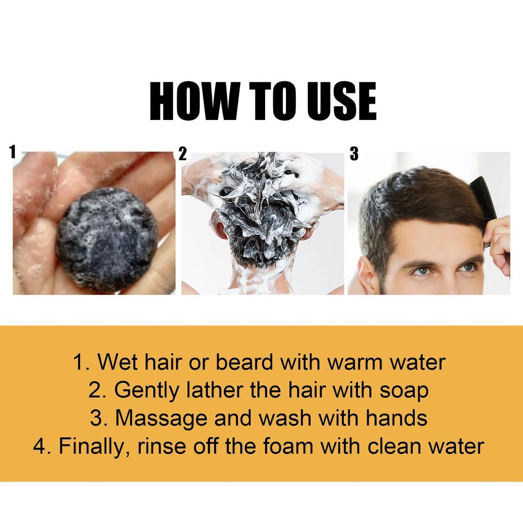 Polygonum Multiflorum Schwarzes Haar Seife Dunkelndes Shampoo Bar Reparatur Grau Weiß Farbe Färbemittel Gesicht Haar Körper Shampoo für Mann Frau