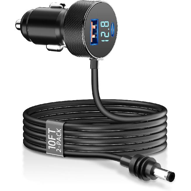 Starlink Mini Car Adapter 12V-24V with PD 45W+USB 18W, 10FT Cable | Starlink Mini Car Charger Cigarette Lighter Adapter with Digital Display, Durable