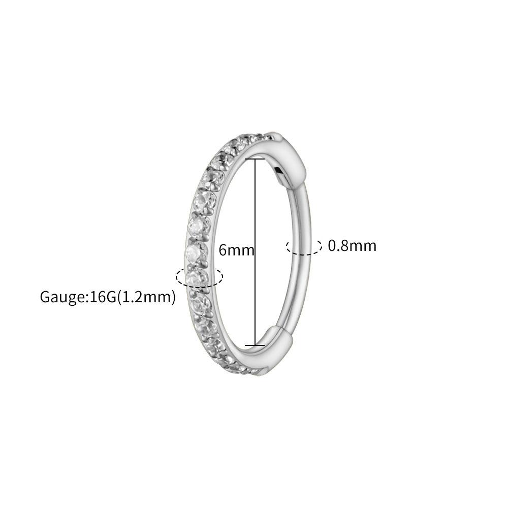 Rechter Großer ASTM F136 Titan Schlanker Huggie Creolen Ohrring 16G CZ Knorpel Helix Ohrläppchen Scharnier Ohrring Piercing Körperschmuck