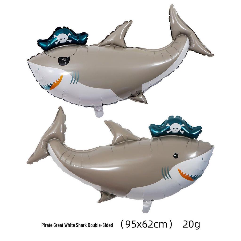Pirate Corsair 18" Shark Round Foil Balloon - Birthday Party Decoration