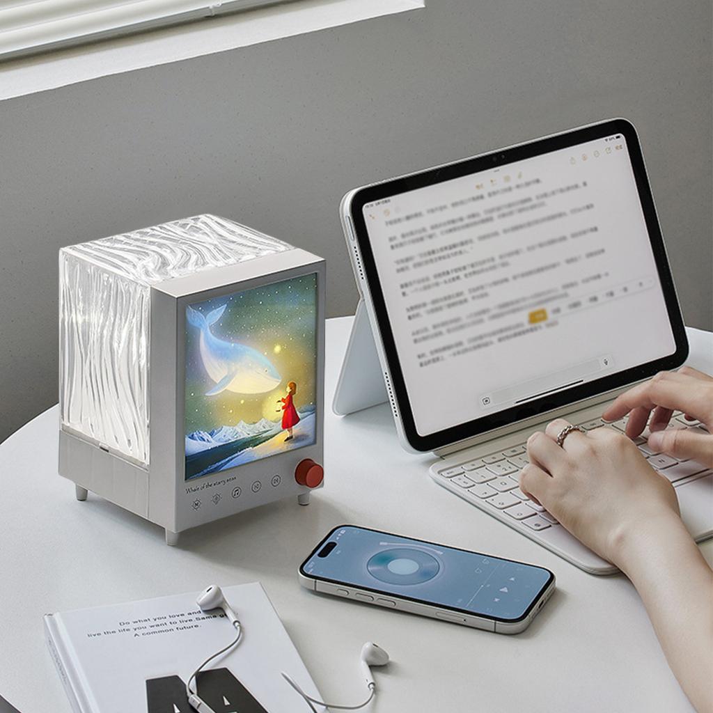 1200mAh Whale Night Light 7 Natural Sounds Atmosphere Lamp White Noise Ambient Lighting LED Nightlight for Decor