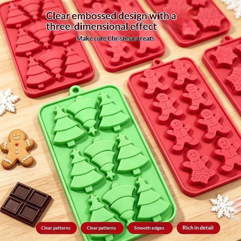 Silicone Christmas Baking Molds Non Stick Easy Clean Perfect For Home Baking Cookie Chocolate Jelly Candy