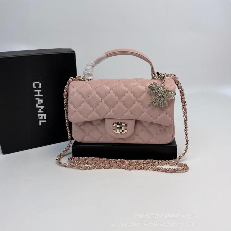 Xiaoxiangfeng Sheepskin Grid Chain Bag Women's Single Shoulder Crossbody Leather Small Square Fashionable Versatile High-end