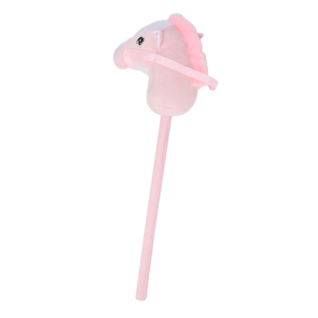 Hobby Horse Stick Toy 70cm Plush and PVC Cartoon Simulated Plush Handcrafted Hobby Horse Pink