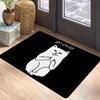 Sassy Go Away Cat Doormat Black Humorous Entrance Rug with Funny Cartoon Print Non-Slip Welcome Mat for Home Decor Fashionable