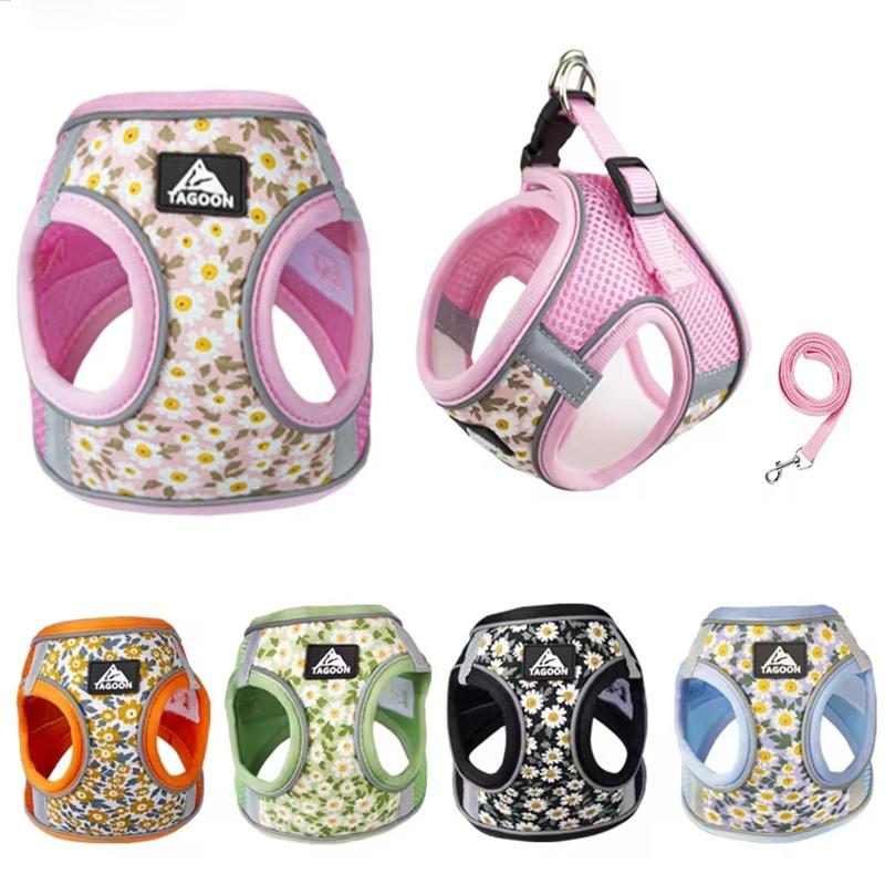 Pet Harness And Leash Set Reflective Harness Anti Escape Mesh Cat Chest Strap For Cats Small Dogs Pet Chihuahua Walking Supplies