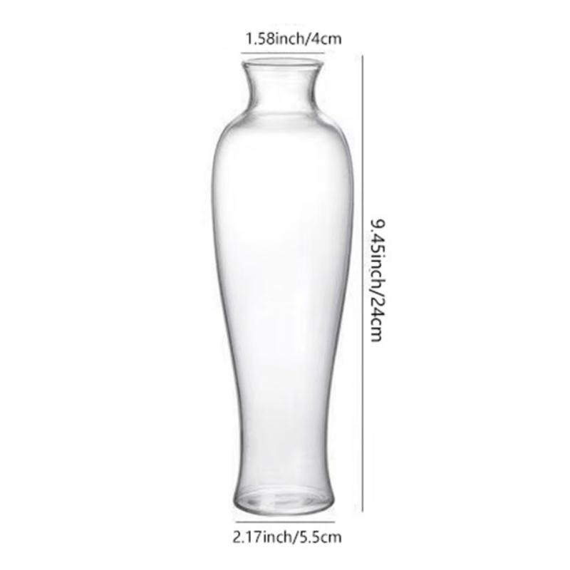 Contemporary Glass Bud Vases Zen Home Decor Transparent Cylinder Shaped Vase for One-Branch Ikebana Arrangements Tabletop Center