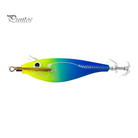 Squid Bait Luminous Fishing Lure with Steel Balls Wood Shrimp Cuttlefish Hard Bait for Sea Freshwater Fishing
