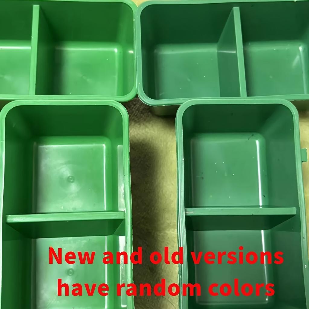 Grüne Vogelfutterboxen - Langlebiger Kunststoff, Doppelkammer für Futter & Wasser, Leicht zu reinigen, Perfekt für Papageien & Kleintiere, Inklusive Futternapf