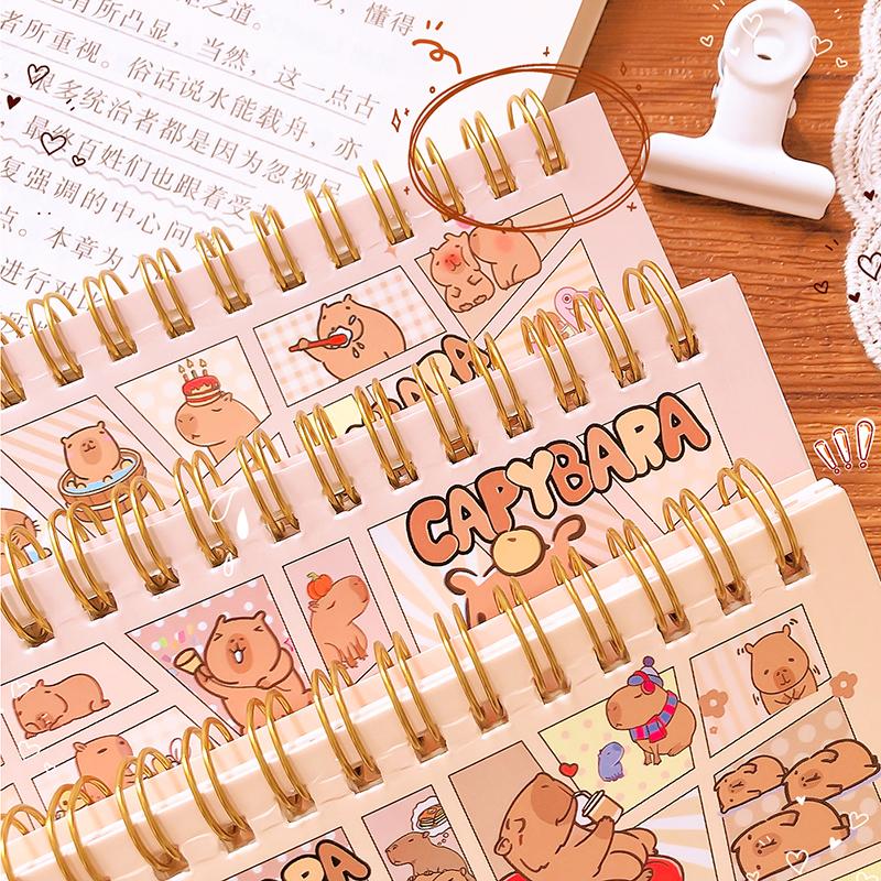 Kawaii Stationery Office Accessories School Supplies Mini Portable Notebook Small Notepad For Daily Notes Capybara Diary