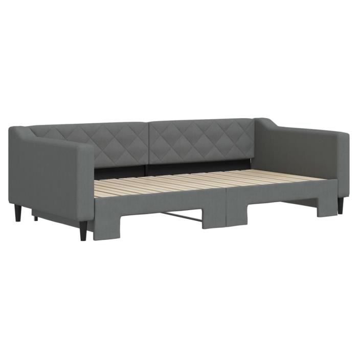 VidaXL Daybed with Pull-out Bed Dark Grey 100x200 Cm Fabric 3197432
