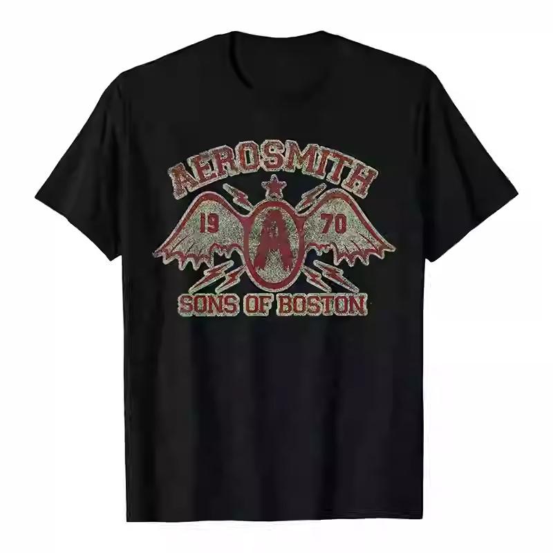 

Smith Space Flight Band Aerosmith American Hard Rock Band Straightforward Loose Mens and Womens ShortSleeved TShirt M