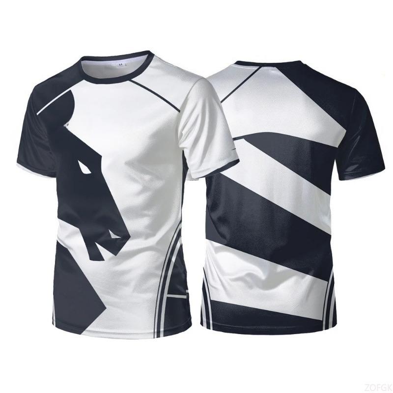 Summer Zebra Striped Printed Round Neck Short Sleeved Fashion Quick Drying Men's and Women's Styles