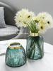 Vase Transparentes geprägtes Glasmaterial Nordischer Stil High-End BlattRetro Esstischdekoration Wohnzimmer Blumengesteck