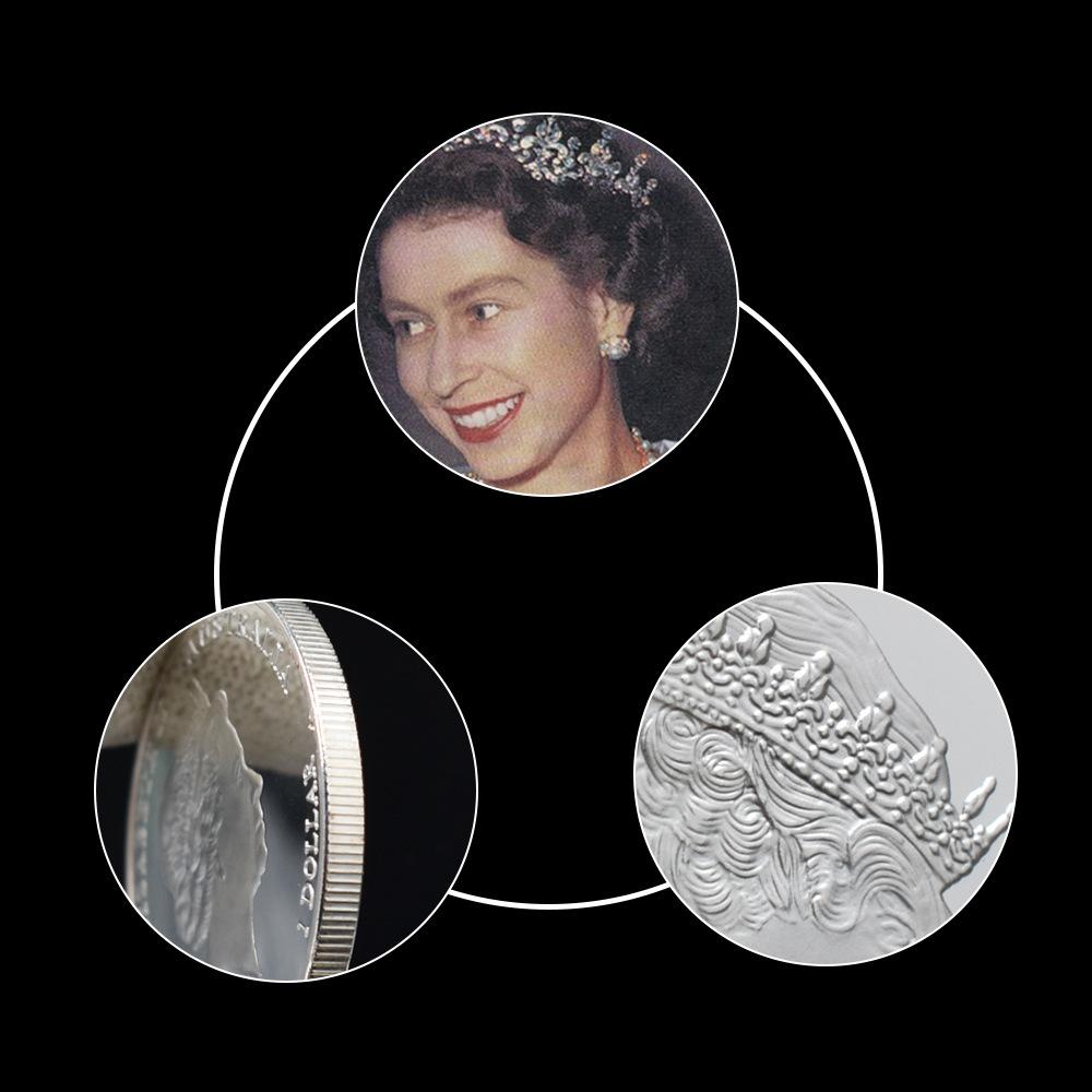 Queen Elizabeth commemorative coins, 10 pieces, Elizabeth commemorative coins for various age groups, family collection