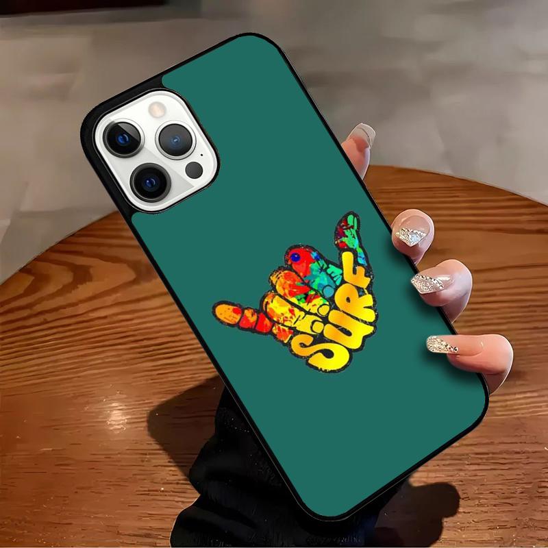 Shaka Hand Surf Hang Loose Surfing Phone Case For iPhone 17 Air 16 15 14 13 12 11 Pro Max Max Plus Bumper Case Cover