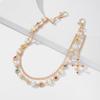 Elegant Crossed Pendant Waist Chain Imitation Pearls Pants Chain Accessory Jewelry For Stylish Outfit Enhancement