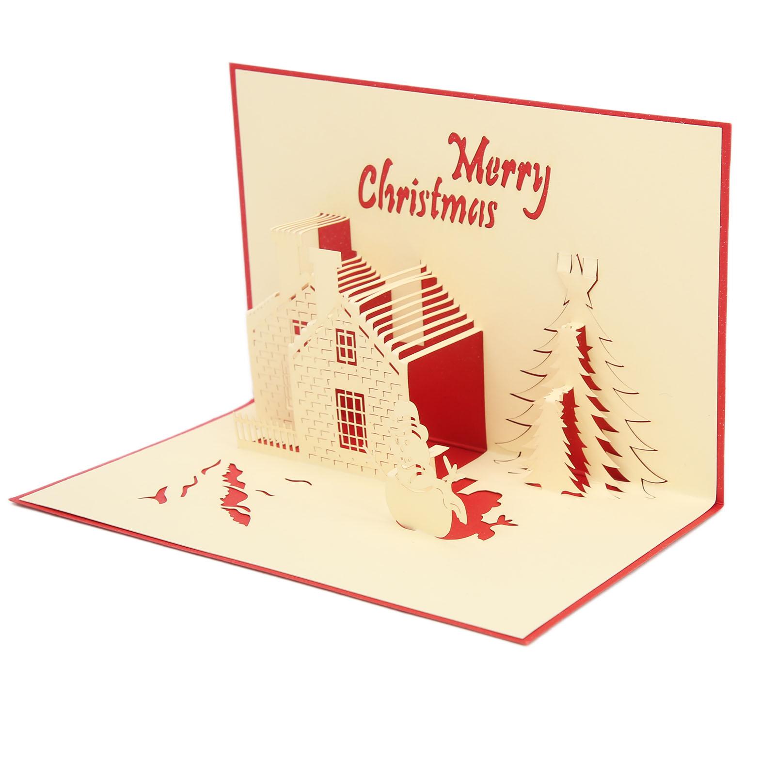 Открытка Трехмерный Рождественский Замок Декоративная Бумага с Конвертом