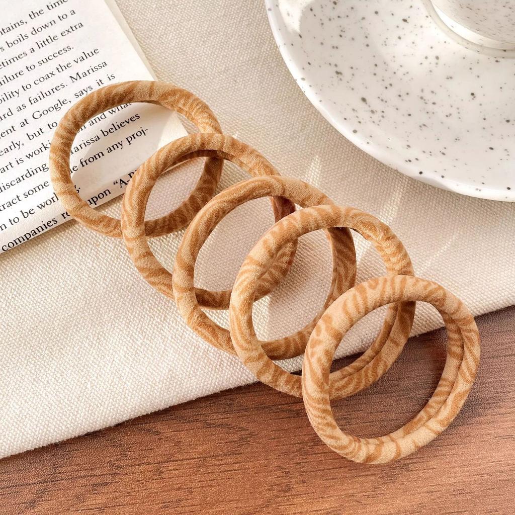 10Pcs/set Thick Hair Ties Screw Thread Pattern Hairband Elastic Durable Hair Ties Woman Hair Styling Accessories Milk Coffee New