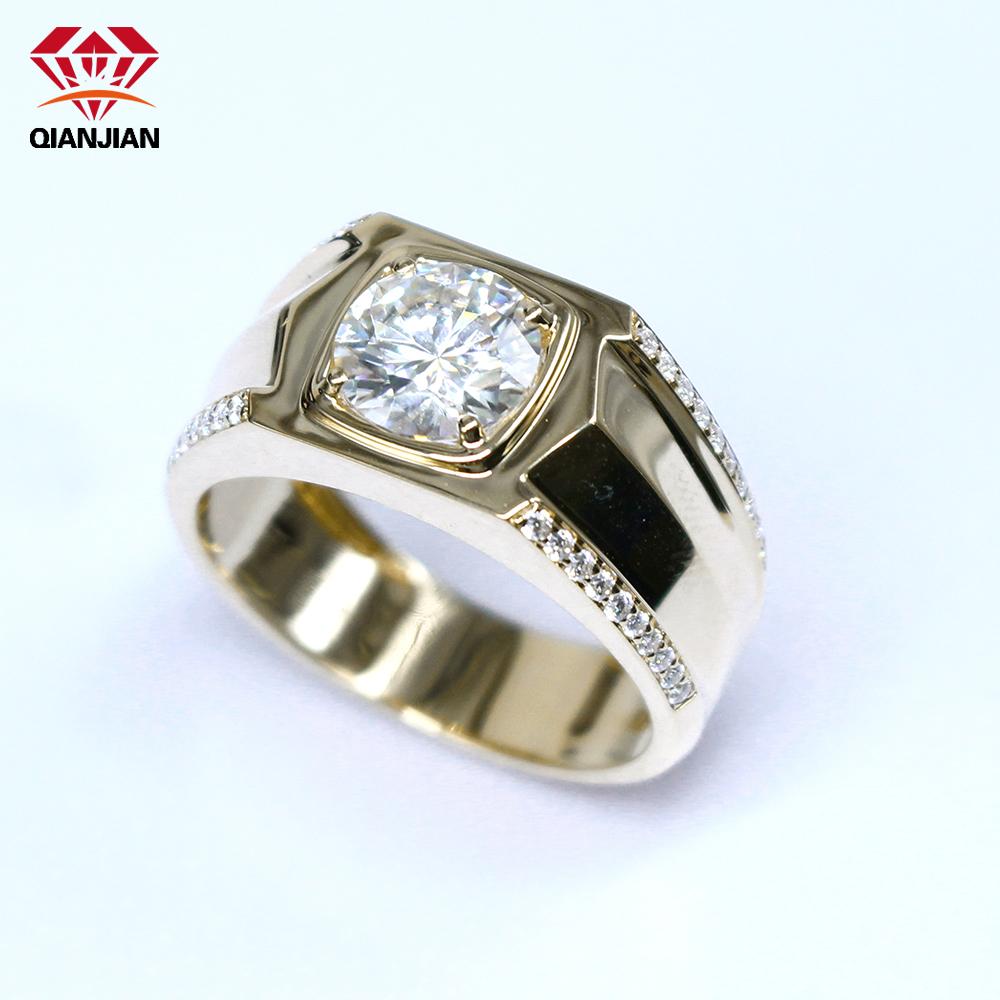 Gropshipping Elegant VVS Moissanite Round Diamond Custom 1ct Ring Sets Fashion Jewelry 925 Silver for Men