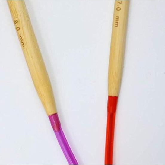 12 Sizes 1.2M 48" Afghan Tunisian Carbonized Bamboo Knitting ABS Needle Crochet Hooks Set with Beads