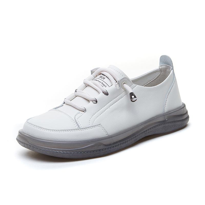 Women's Genuine Leather White Slip-On Shoes - 2025 Casual Soft Sole Flats