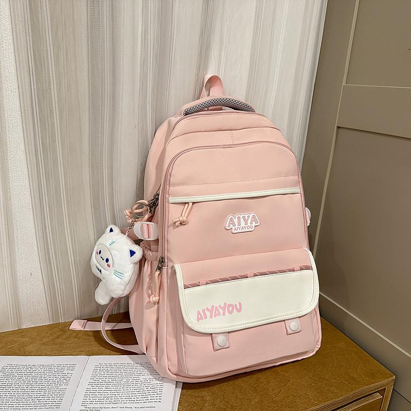 School Letter Girls Backpack Large Capacity Casual Travel Bag For Use Daily