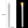 1/24pcs LED Flameless Taper Candles Lights 3D Wick Battery Christmas Simulation Long Candles Window Electric Candles Lamps
