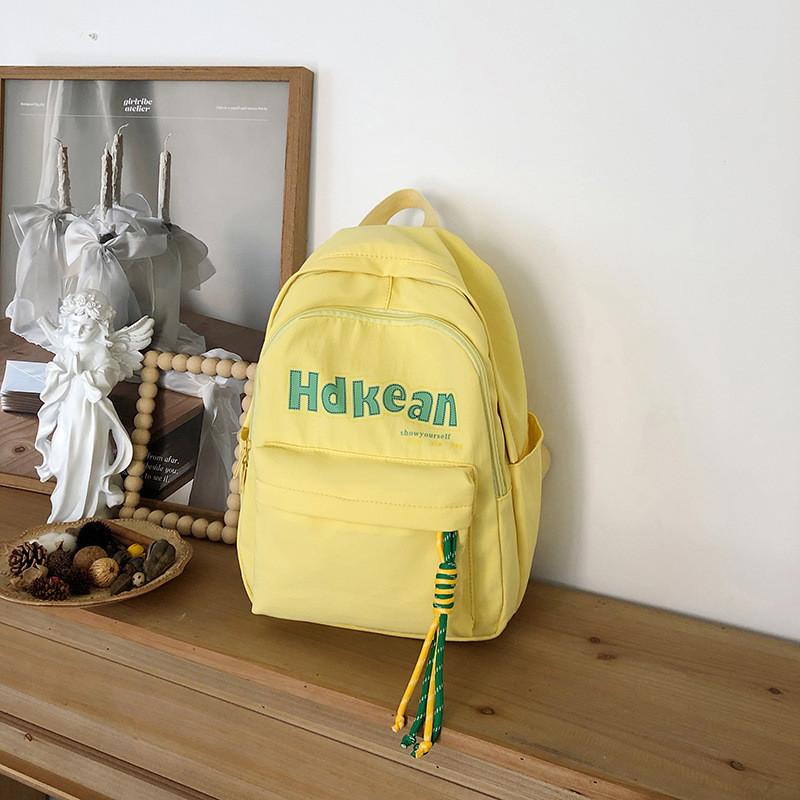 

Casual School Bag With Alphabet Pattern And Nylon Material For Teens And Adults Small жовтий