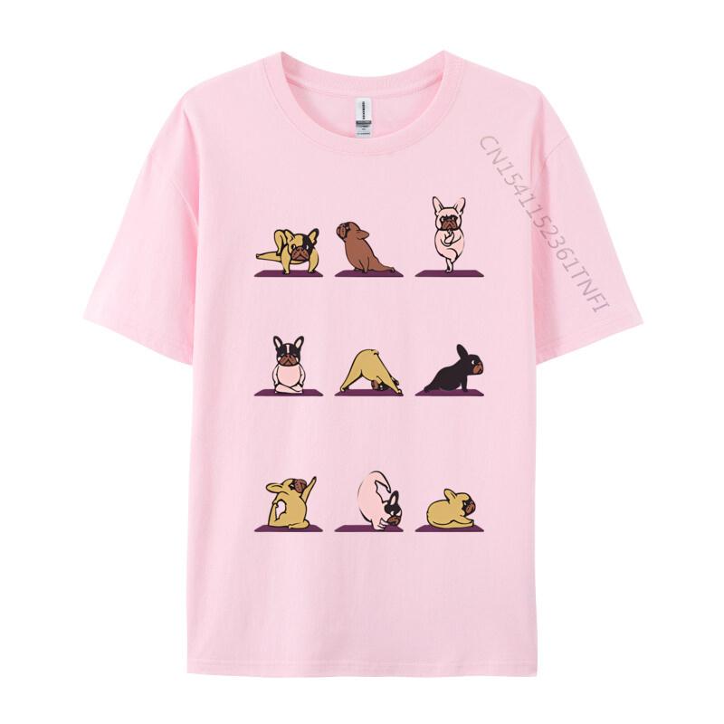 Frenchie Yoga Tshirt Vintage Hip Hop Tops Shirts for Boys Cotton Top Tshirts On Sale Black Shirt Men Graphic Tees