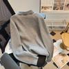 Real Shot Retro Lazy Wool Zipper Knitted Sweater Autumn and Winter New Crew Neck Sweater Top Tide