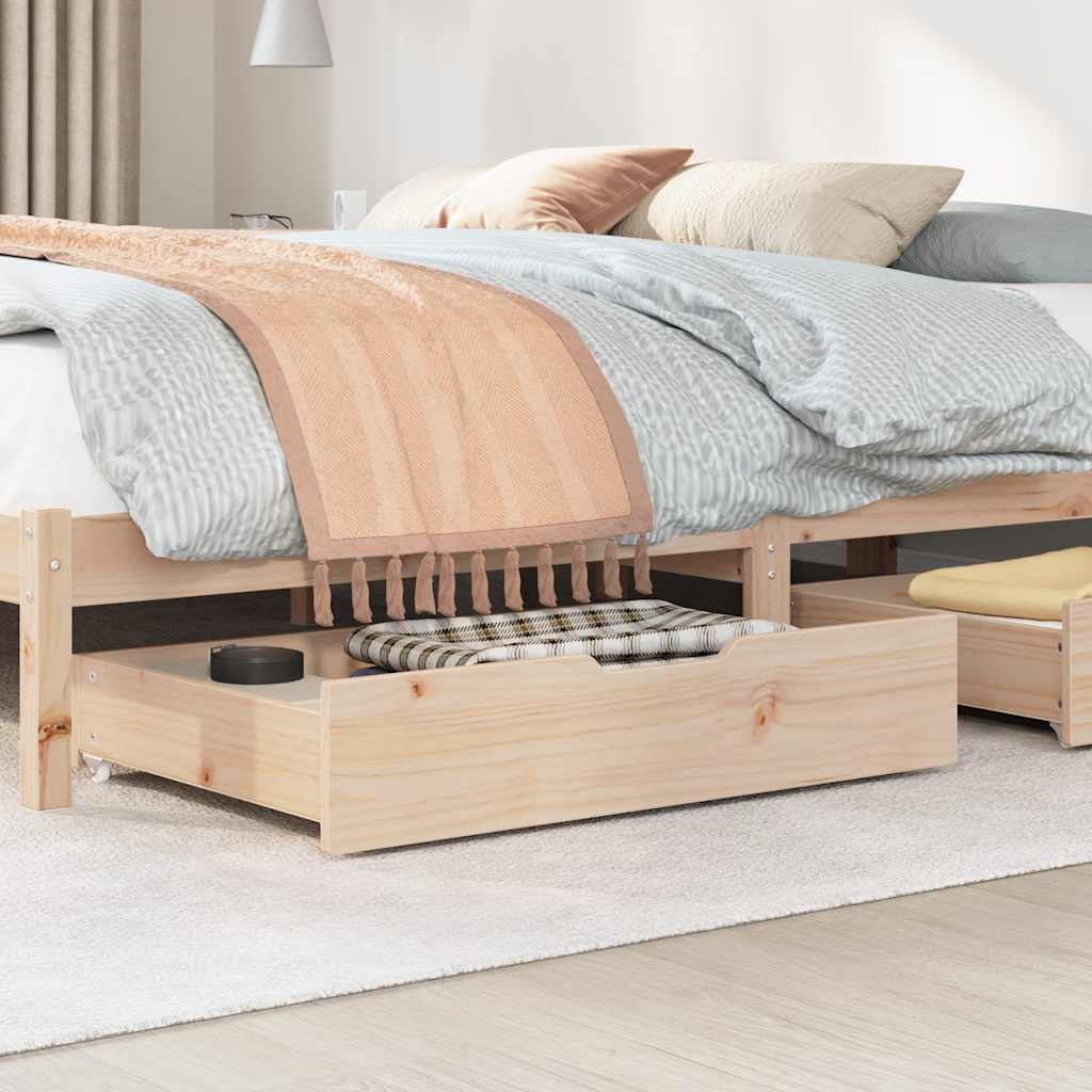 2 Schubladen unter dem Bett mit Rädern, Schminktisch, Schublade unter dem Schreibtisch, multifunktionale Schublade, massivem Kieferholz