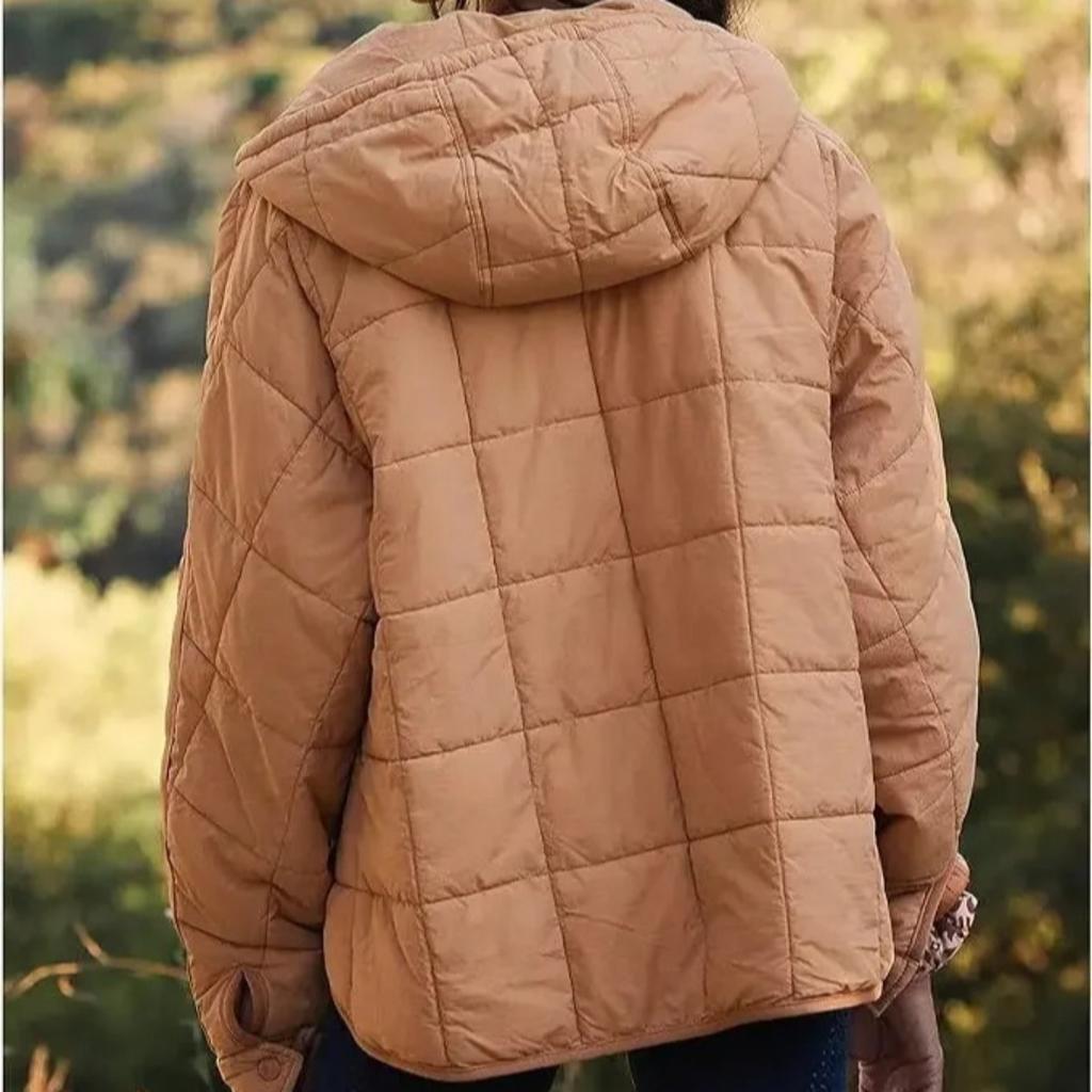 VAYLA Women's Solid Color Long Sleeve Loose Casual Hooded Cotton Jacket