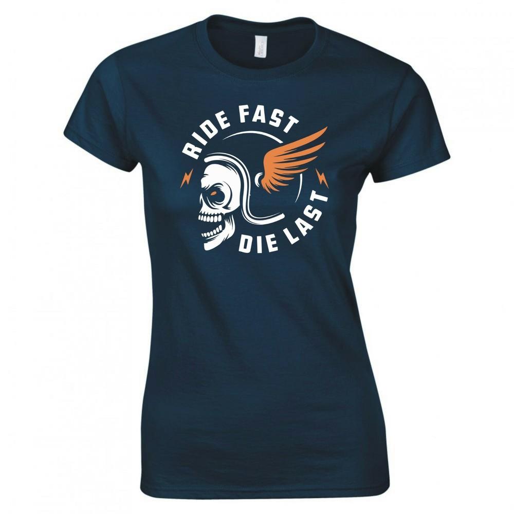 Motorcycle Ride Fast Die Last Skinny Fit TShirt S