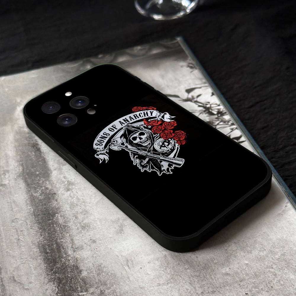 

Action Tv Sons Of Anarchy Phone Case Black Silicone Soft Shell For IPhone 17 16 15 14 13 12 11 Air Pro Max Plus Hot Sale iphone 16 Pro