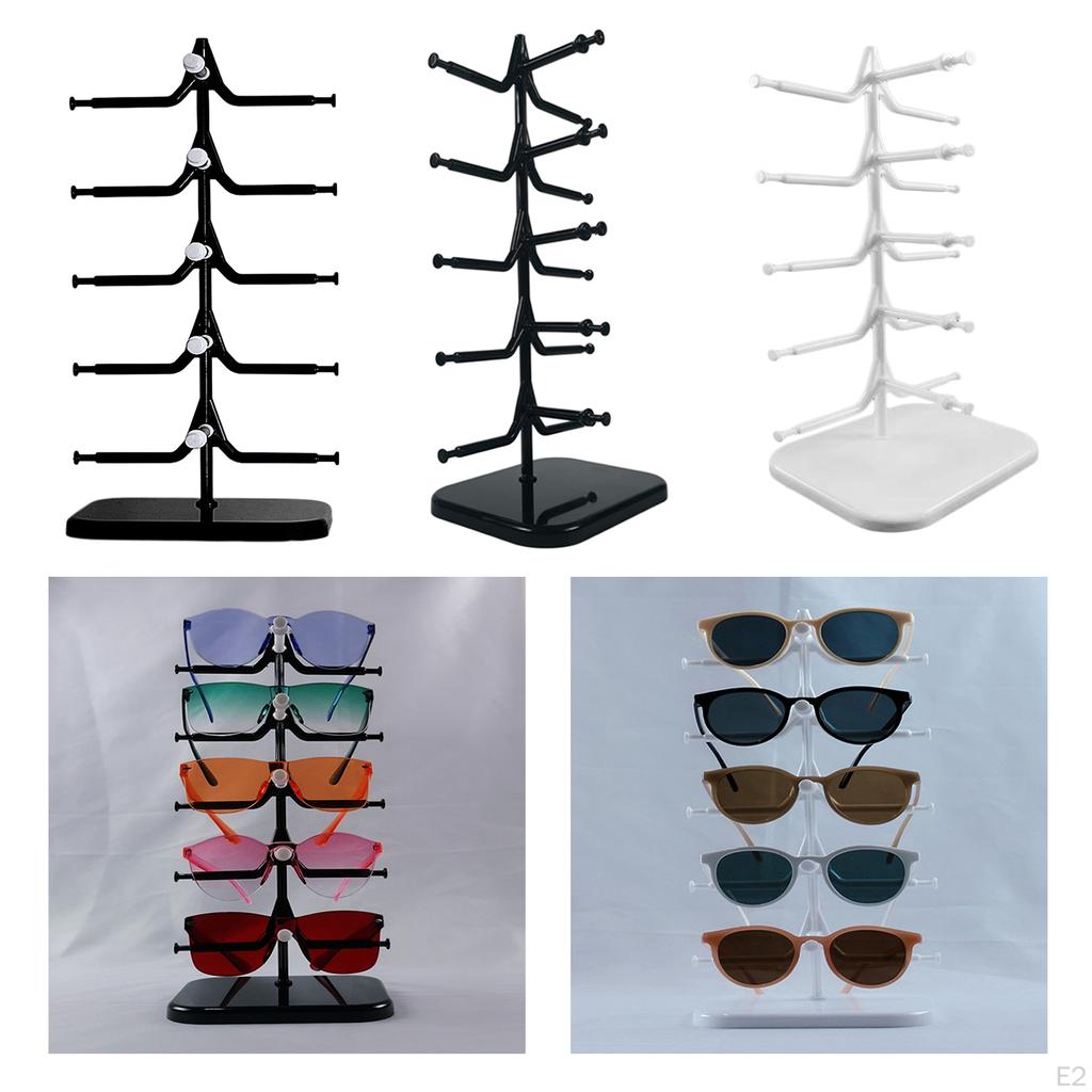 Five-Layer Sunglasses Display Rack Eyeglass Glasses Stand Holder with Good Portability, Can Hold 5