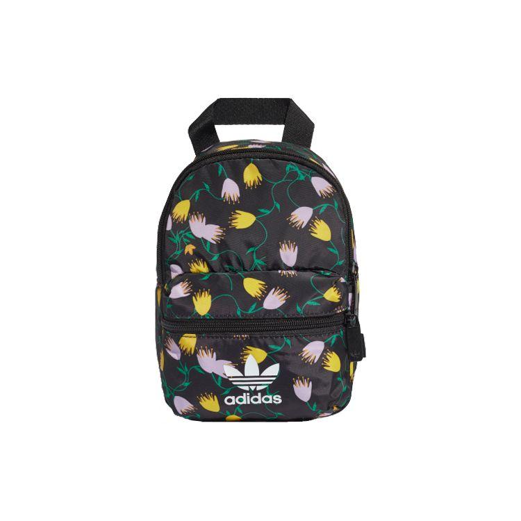 Adidas Originals Large Logo Floral Print Black Background Zipper Backpack Mini Women Backpack Multicolor FL9682 Mini 19490₽