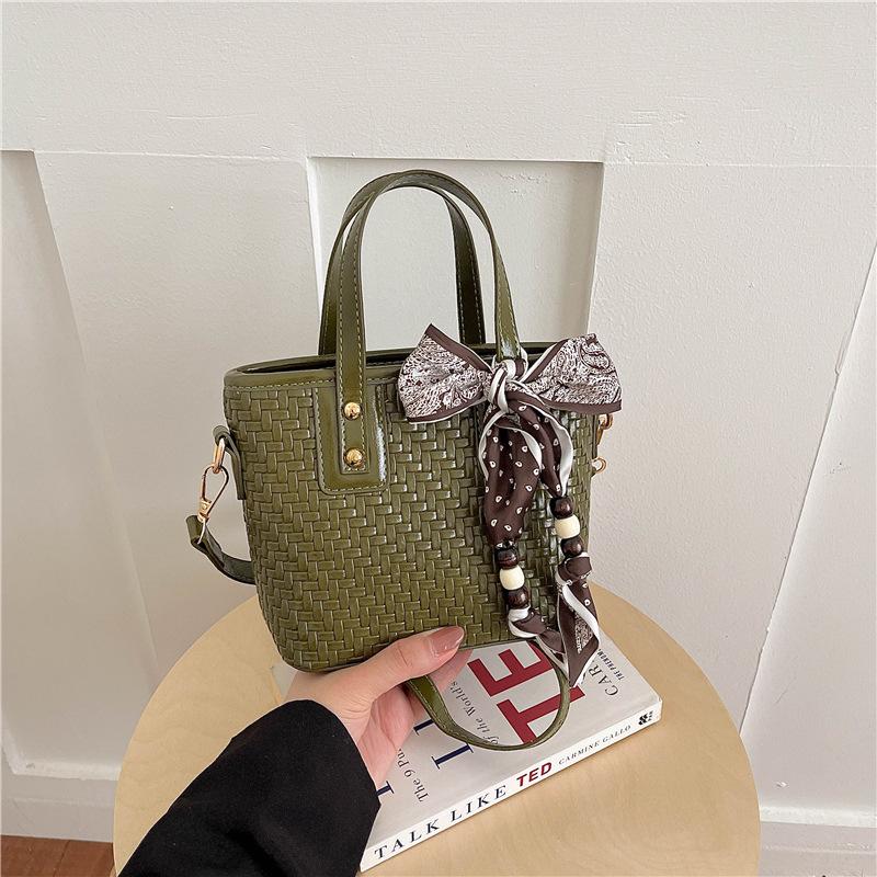 Women's Woven Texture Bucket Bag - 2026 Single Shoulder Cross-Body Handbag with Trendy Design