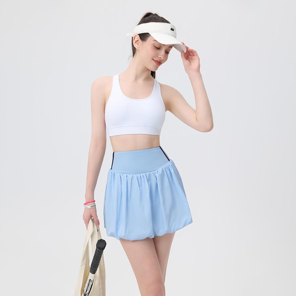 Women's 2025 Summer Slim Fit Casual Tennis & Badminton Outfit: Short Sleeve Tulip Top and Skirt Set