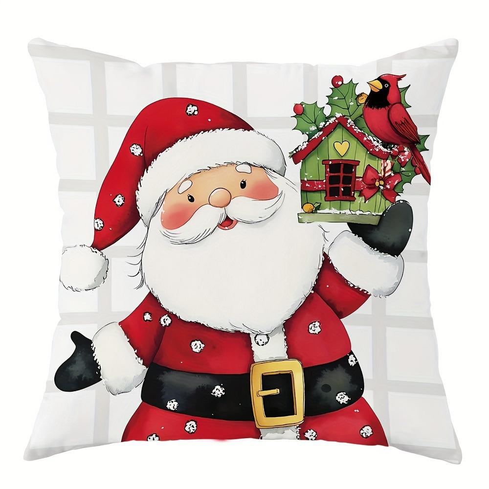 Christmas Decoration Pillow Cover Santa Claus Snowman Merry Christmas Pattern Living Room Sofa Cushion Suite Room Decoration