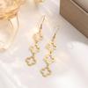 18K Gold Hollow Four-Leaf Clover Jewelry Set: Titanium Steel Bracelet, Necklace, Earrings for Women