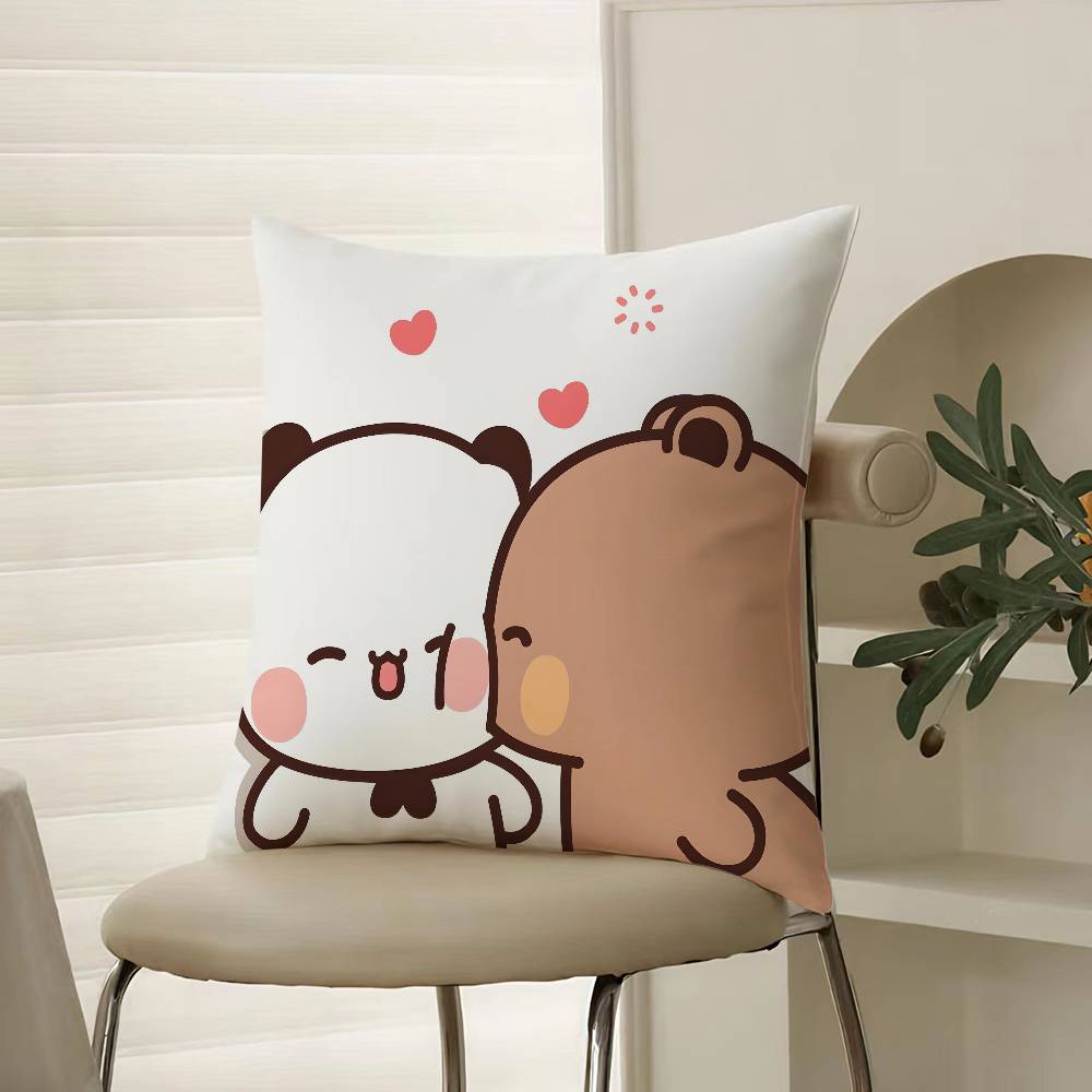 

Cartoon Role Bubu & Dudu Couple Pillow Case Comfort Sofa Bed Silky elegant Invisible zipper Decorative cushion cover 12x12Inch