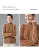 Women's Korean Style Floral Yarn Cashmere Sweater - Autumn/Winter Half-High Collar Loose Slimming Pullover