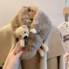 New Plush Scarf Autumn and Winter Warm Student Cute Female Korean Version Ins Fashion Bear Furry Scarf