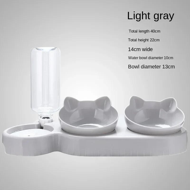 

Миска для кошачьего корма, тройные миски для кормления домашних животных, кормушка для домашних животных, двойные миски 2 в 1 с автоматической поилкой, товары для животных